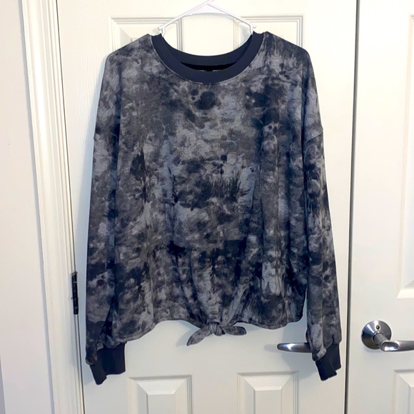 NWT - Ambrielle Black Marbled Tie Sweatshirt - Picture 1 of 4